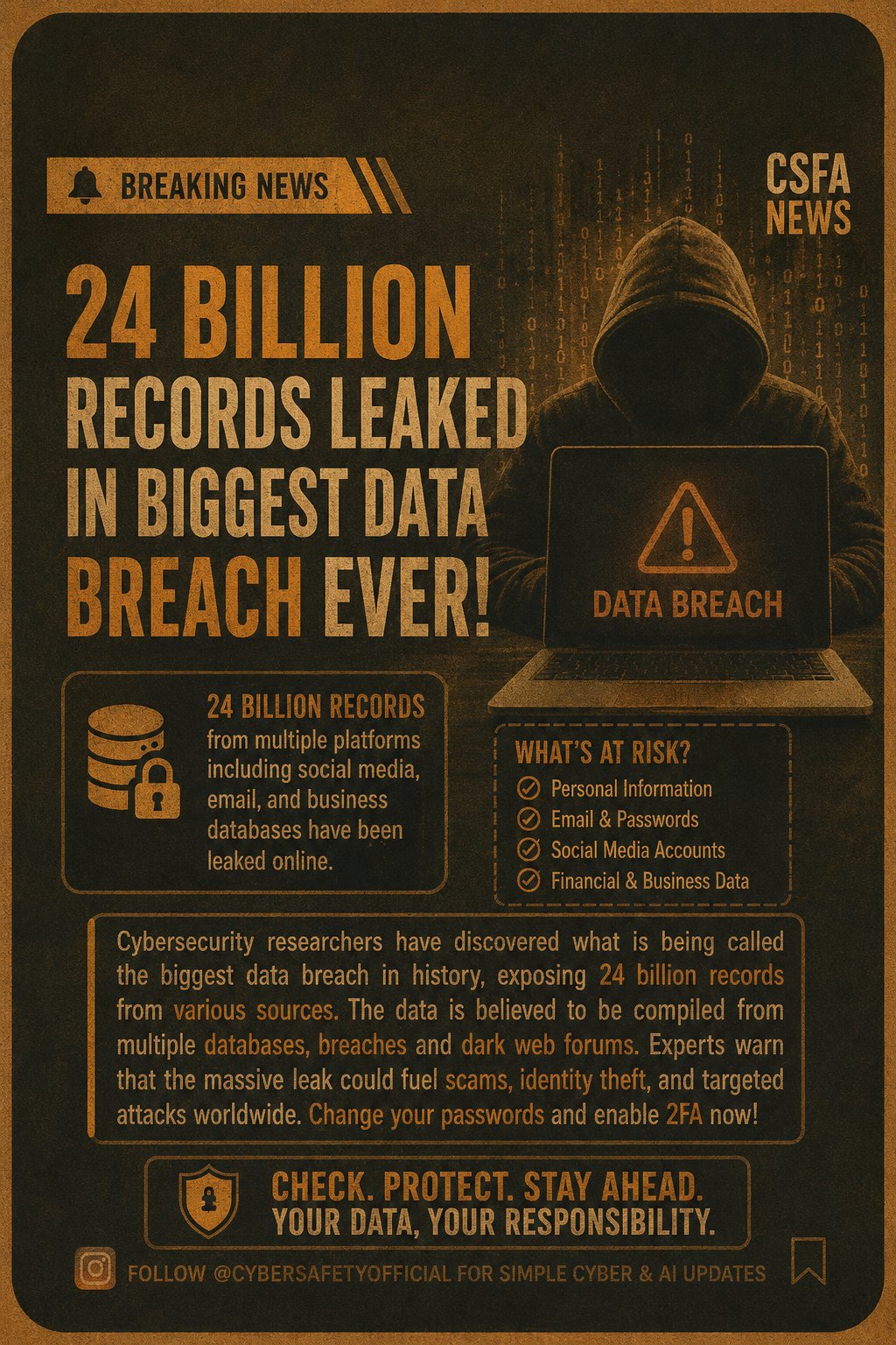 News headline about a major data breach exposing billions of records