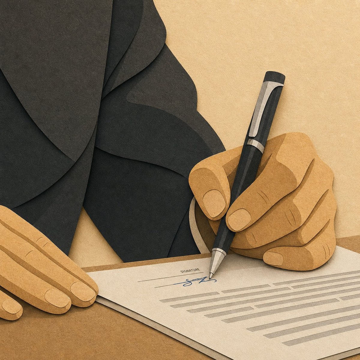 A document being signed - onboarding complete